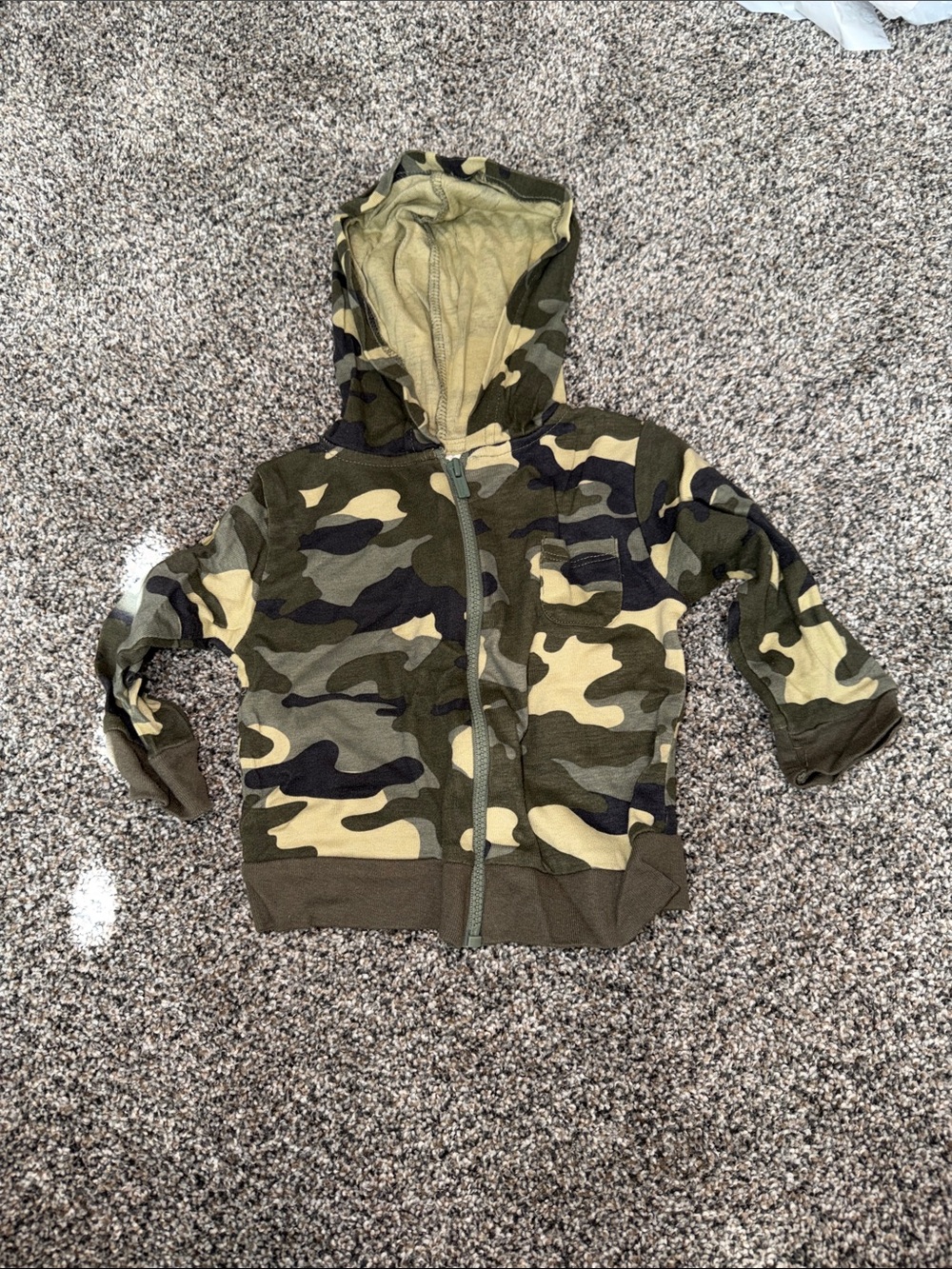 Gerber Camo Zip-Up Hoodie in Green and Tan